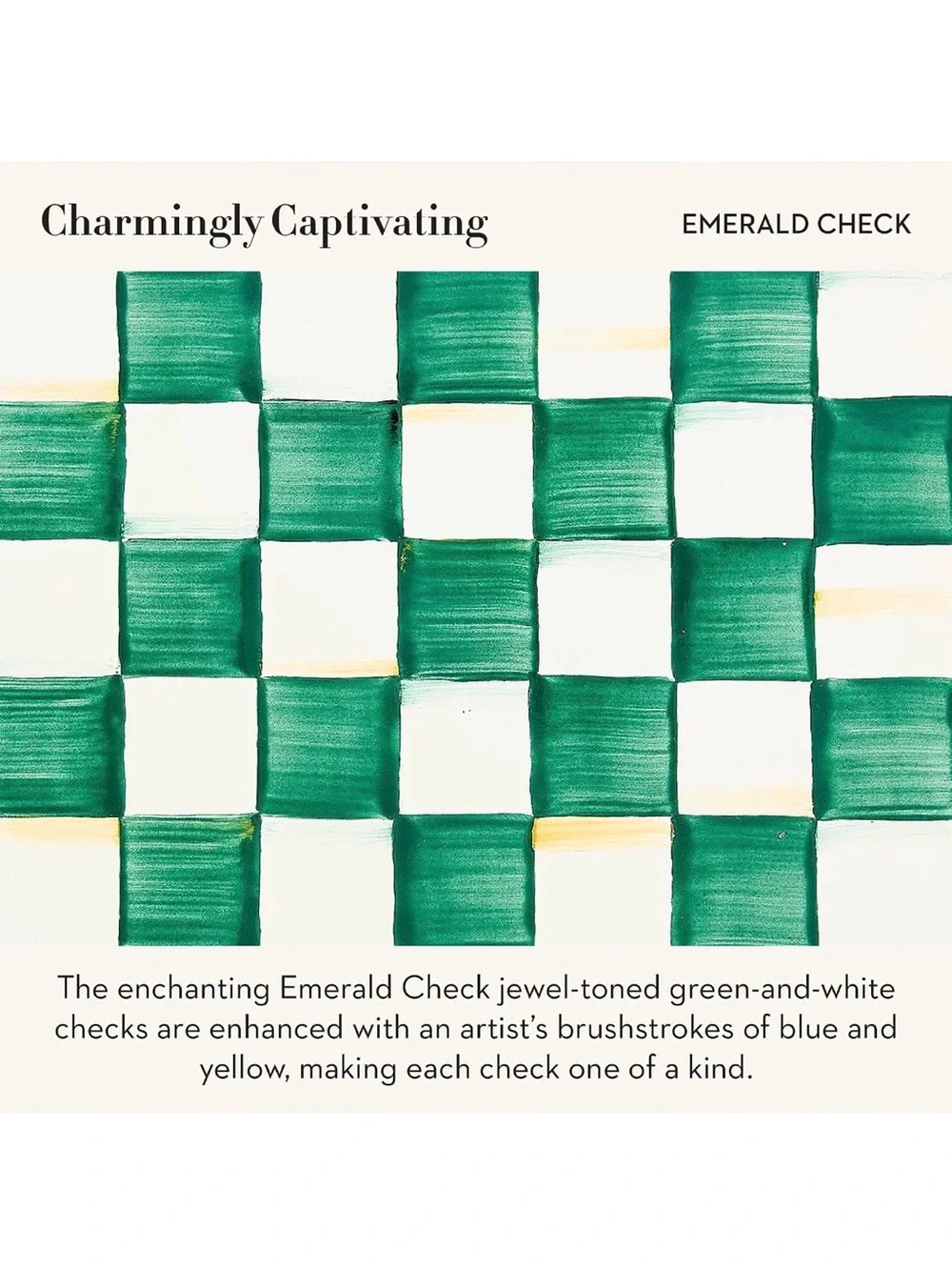 NEW! Mackenzie-Childs Emerald Check Recipe Box w/Recipe Cards